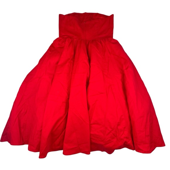 Reformation Buttercup Dress Women's Size 2 Red Organic Cotton Strapless Stretch - Picture 5 of 11